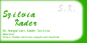 szilvia kader business card
